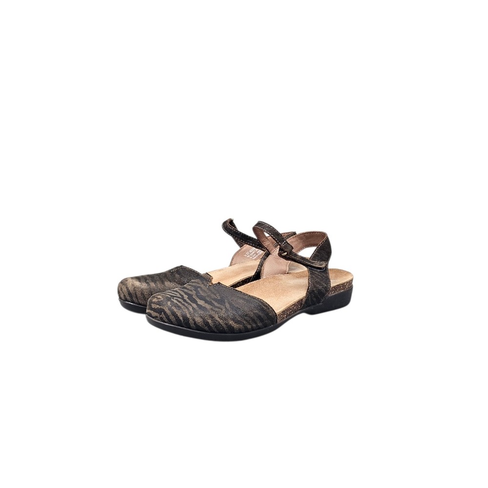 Dansko Women's Size 37/ 6.5 US Rowan Tiger Stripe Black Brown Closed Toe Sandals - Picture 3 of 8